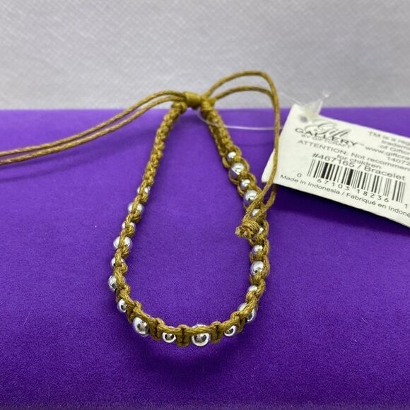 💛 Silver Ball & Rope Adjustable Bracelet - Picture 1 of 3